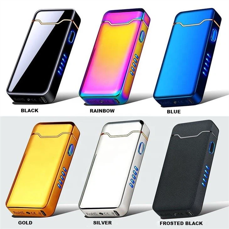 Windproof Plasma Electric Cool Lighter Dual Arc Flameless Rechargeable USB Cigarette Lighter Smoking Lighters